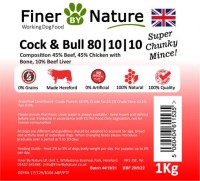 Finer By Nature Cock and Bull 80/10/10 Mince Raw 1kg